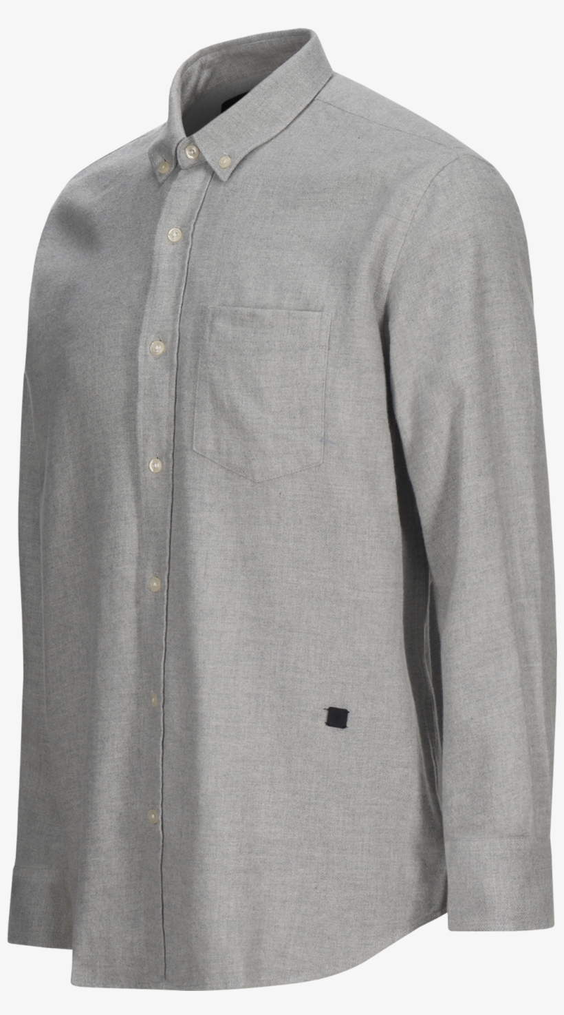 Men's Steve Flannel Shirt Med Grey Mel - Pocket, transparent png download