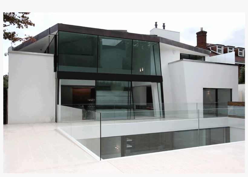 Double Height Glass Box To Rear Of Home With Sliding - House, transparent png download