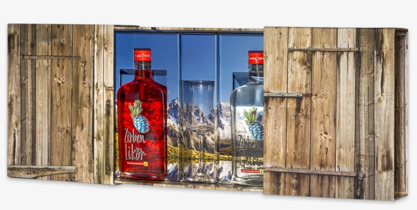 Stone Pine Box With A Glass - Absolut Vodka, transparent png download