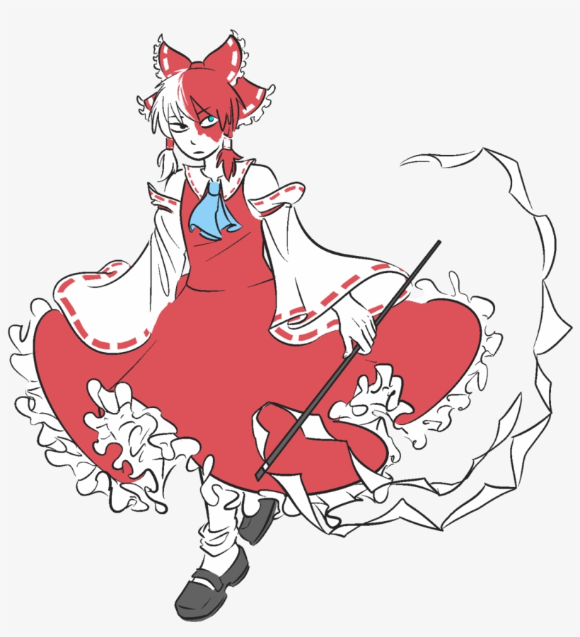 Artworkaccidentally Made A Reimu Out Of Todoroki - Cartoon, transparent png download