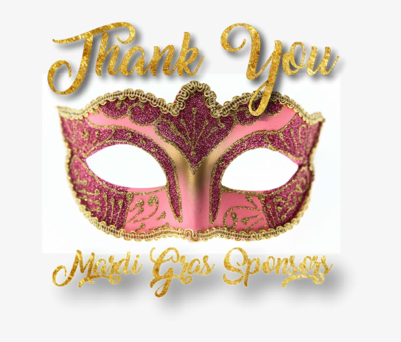 Thank You Mardi Gras Sponsors - Mask, transparent png download