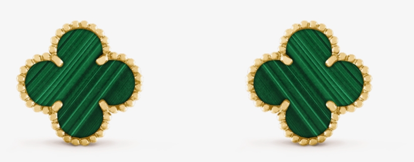 Vintage Alhambra Earrings - Van Cleef And Arpels Green Earrings, transparent png download