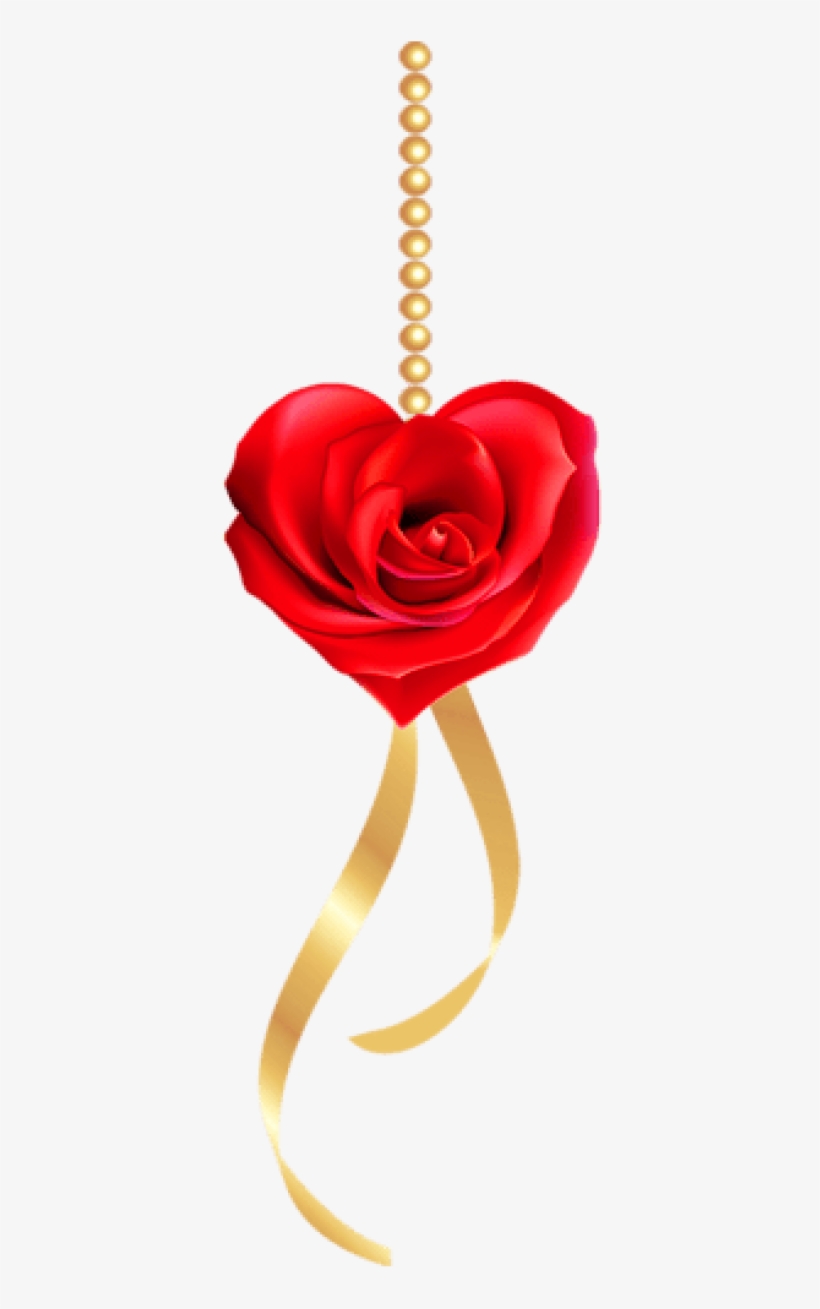Free Png Rose Heart With Pearls And Gold Bow Png - Roses And Pearls Png, transparent png download