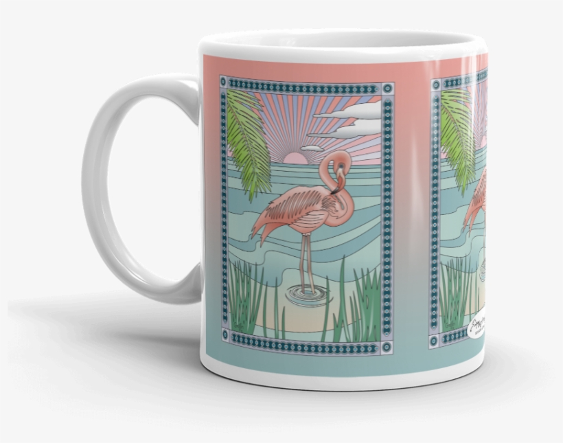 Load Image Into Gallery Viewer, Pink Flamingo Dusk - Funny Coffee Mugs, transparent png download