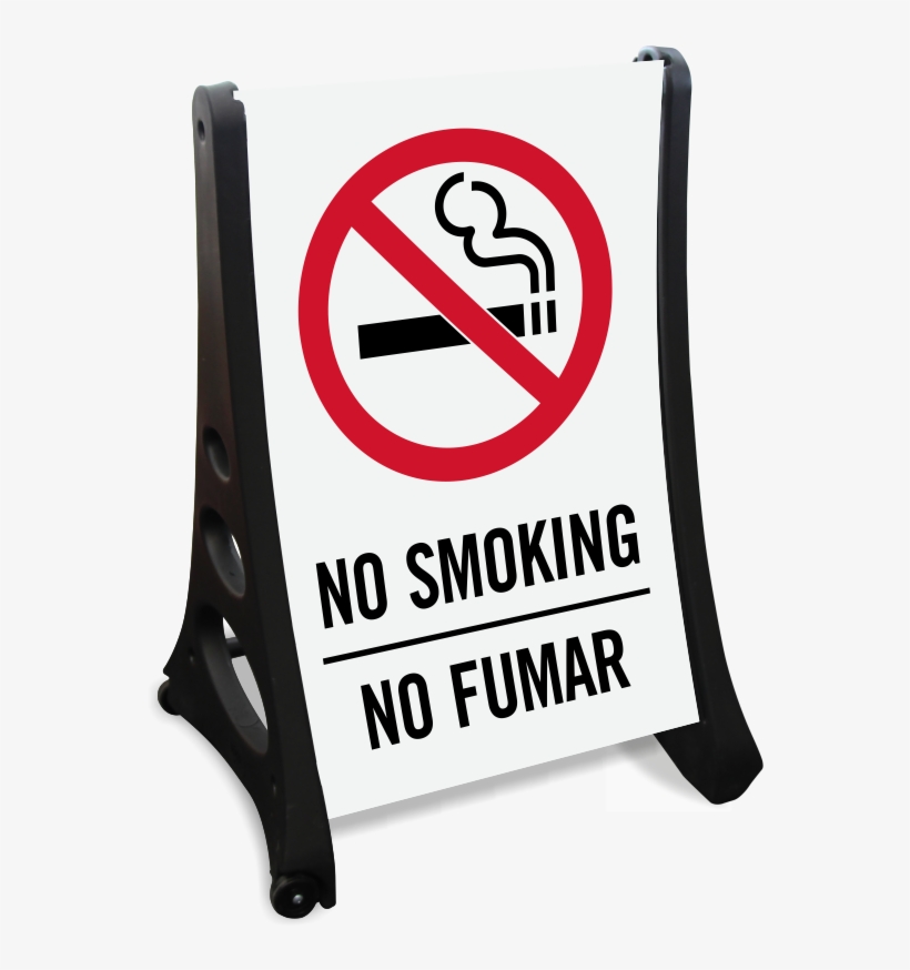 No Smoking Bilingual Sidewalk Sign - No Smoking In The Building, transparent png download