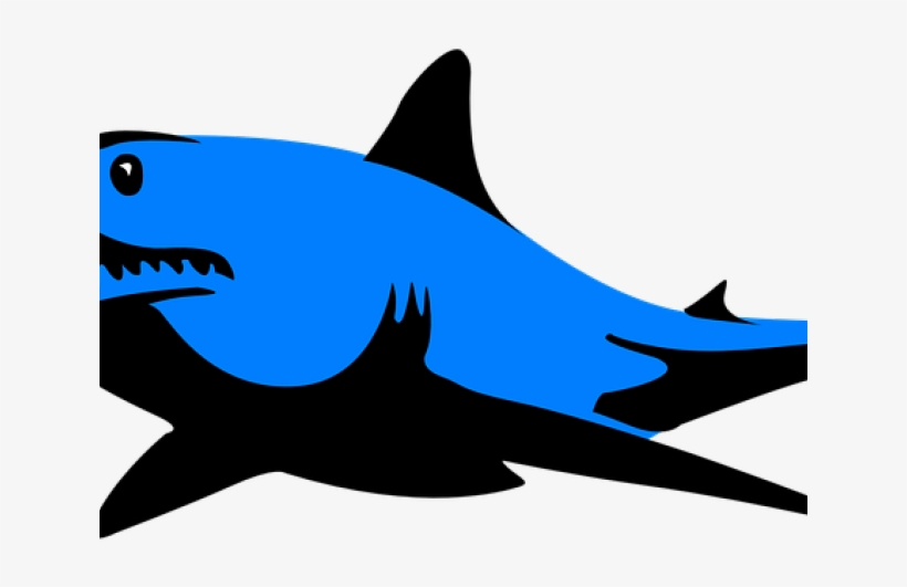 Mako Shark Clipart Silhouette Blue - Bull Shark Black And White, transparent png download