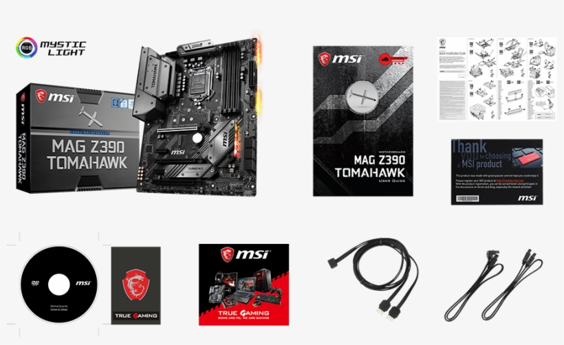 Msi Z390 Tomahawk Box Content - Msi Mag Z390 Tomahawk, transparent png download