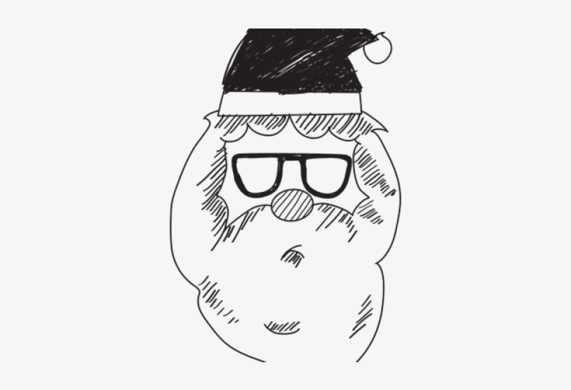 Drawn Santa Head - Cartoon, transparent png download