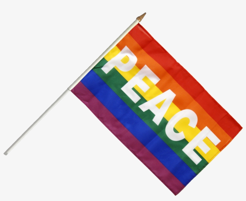 Rainbow With Peace Hand Waving Flag - Flag, transparent png download