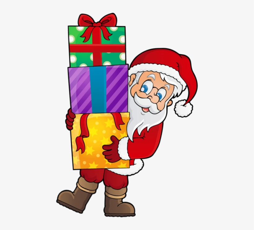 Free Png Transparent Santa With S Png - Clip Art Santa And Presents, transparent png download