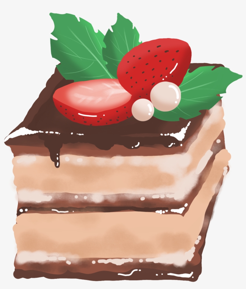 Strawberry Chocolate Cake Png And Psd - Cake, transparent png download