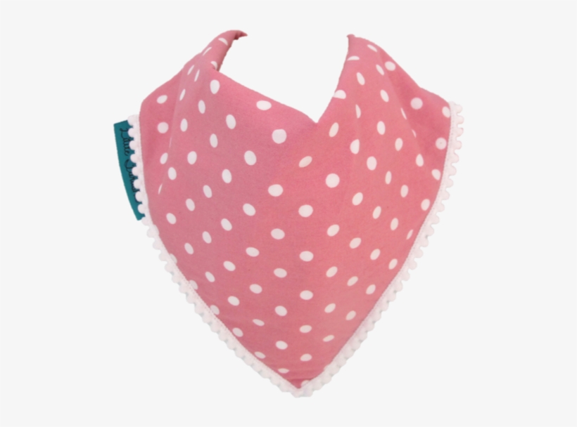 Polka Dot Bib Rose Pink And White With White Border - Polka Dot, transparent png download