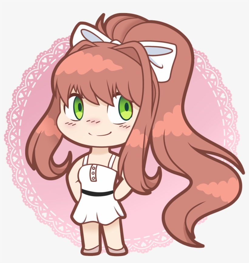 Monika Wanted To Practice Some Chibi Art With Monika - Cartoon, transparent png download