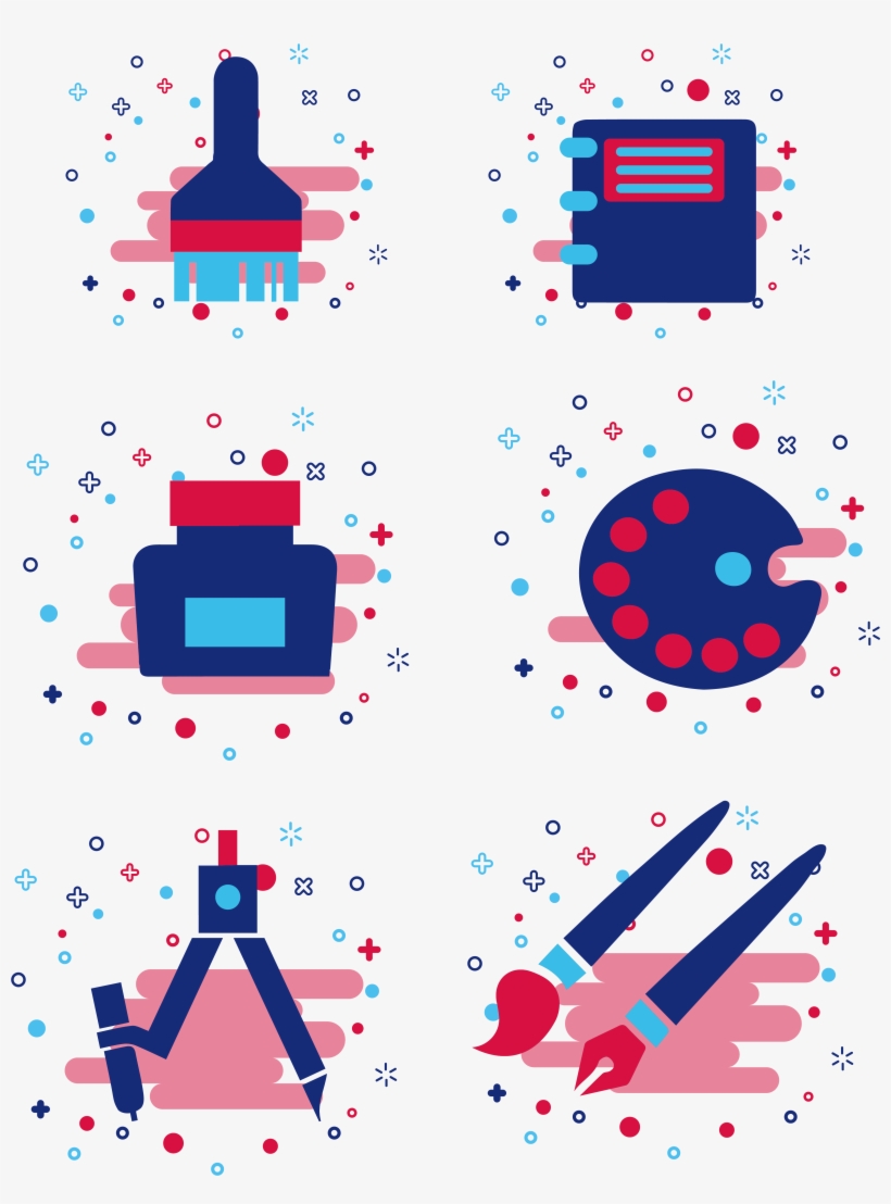 Mbe Style Student School Supplies Commercial Icon Elements - Illustration, transparent png download