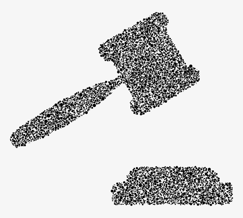Gavel And Sound Block Icon Circles - Line Art, transparent png download