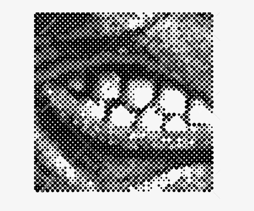 Halftone Dot Geometric Circles - Monochrome, transparent png download