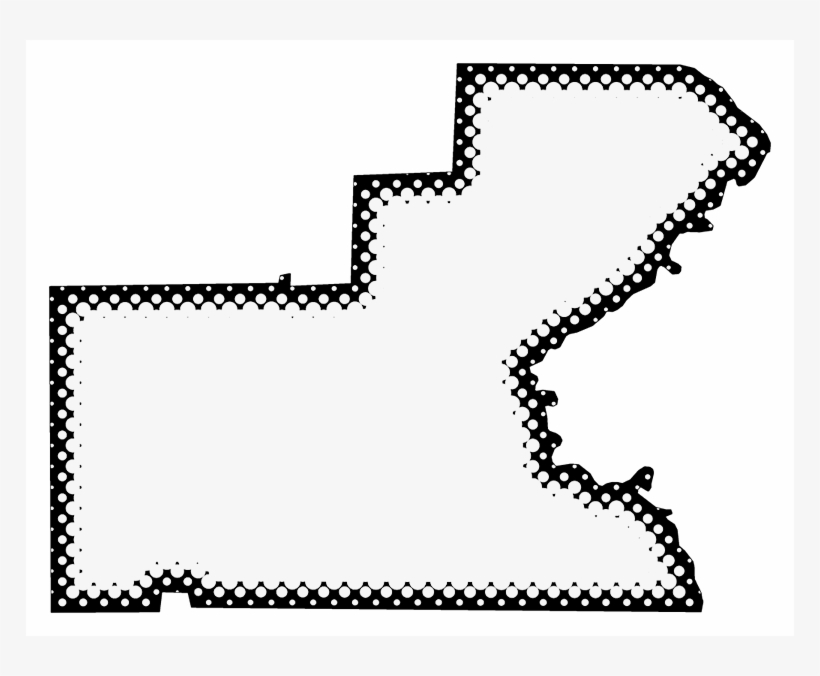 A Map Of Glades With Dots Reversed Out Of A Black Outline - Monochrome, transparent png download