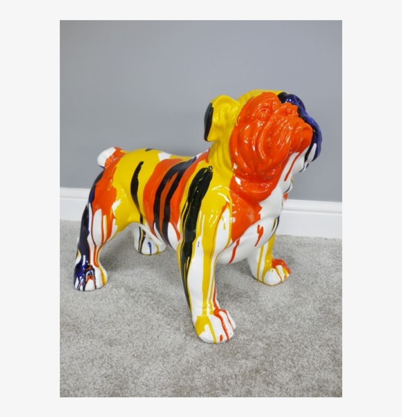 Large Paint Splash Bulldog - Figurine, transparent png download