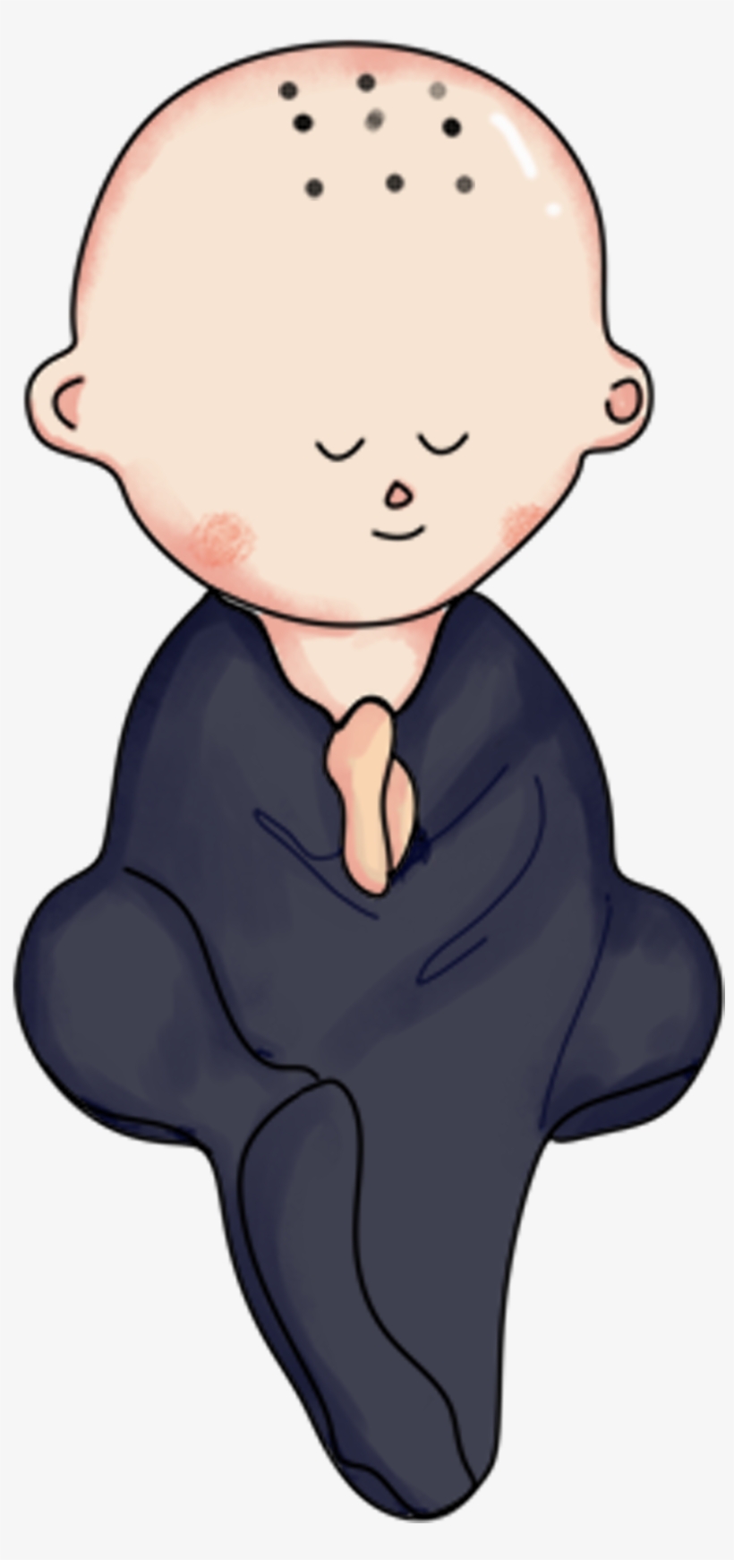 Little Monk Cute Cartoon Hand Drawn Png And Psd - Monk, transparent png download