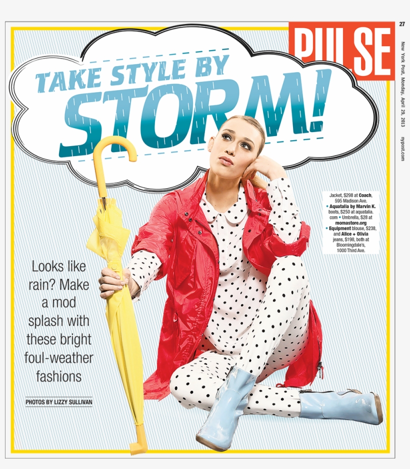 New York Post Rainwear 2013 Front Page - Poster, transparent png download