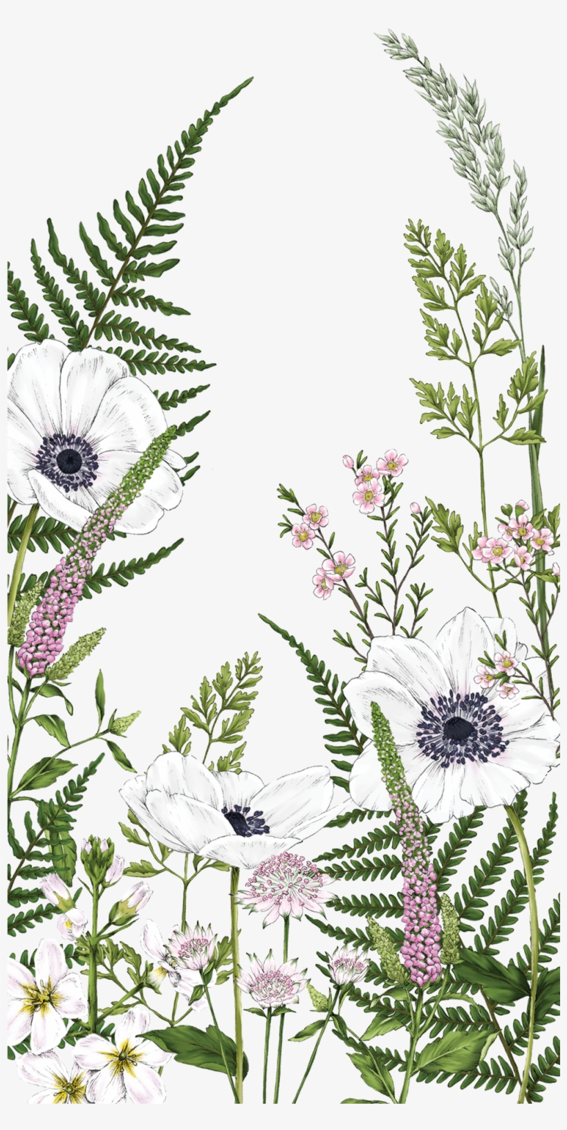 #casetify #art #design #flowers #fern - Watercolor Painting, transparent png download