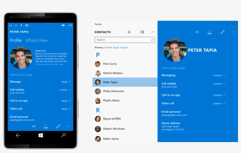 People1 - Windows 10 Mobile Interface, transparent png download