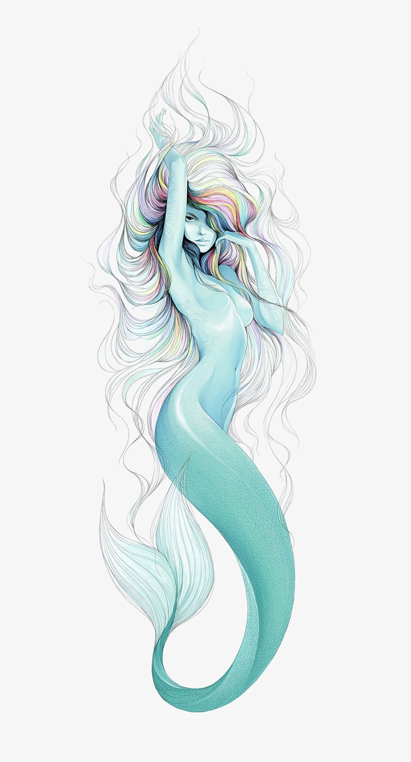 Tattoo Artist Finger Moustache Drawing Mermaid Clipart - Desenhos De Sereias Para Tatuagem, transparent png download