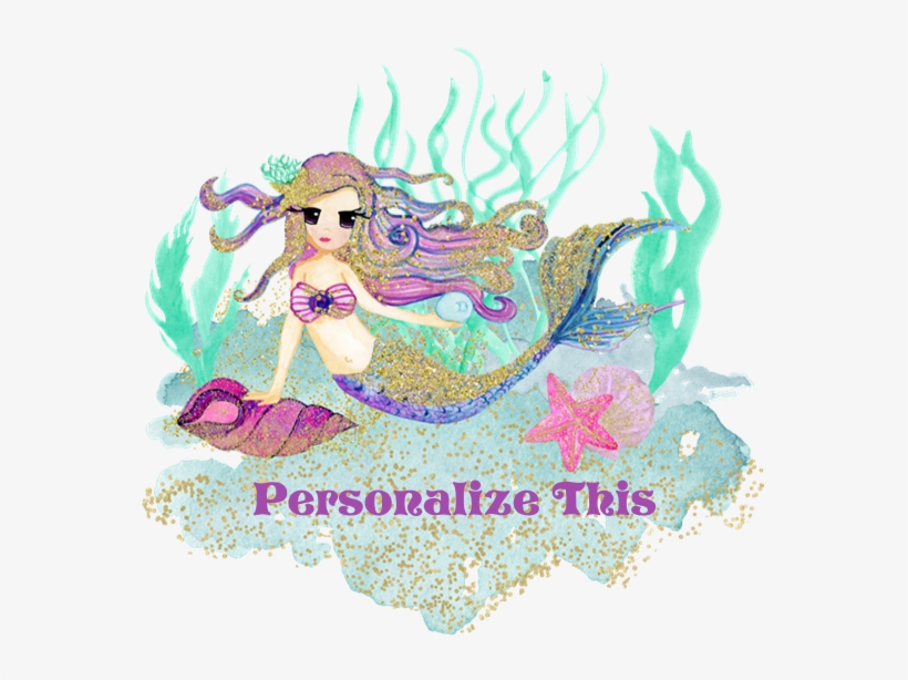 Cute Personalized Mermaid Pillow Case - Mermaid Shirts, transparent png download