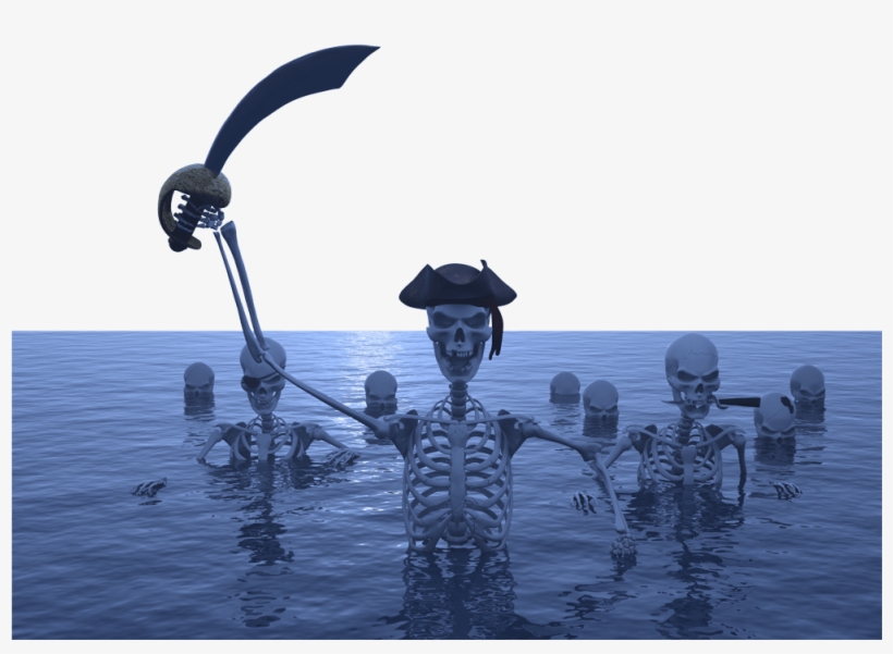 Pirate Skeleton Attack By Www - Sea, transparent png download