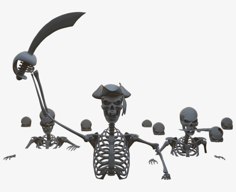 Pirate Skeleton Attack By Www - Skeleton, transparent png download