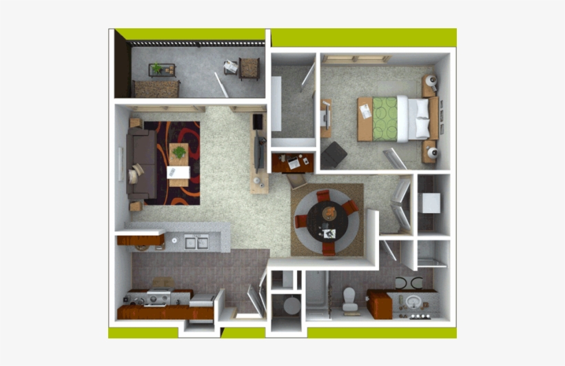 Enso 3 1 Bed - Floor Plan, transparent png download