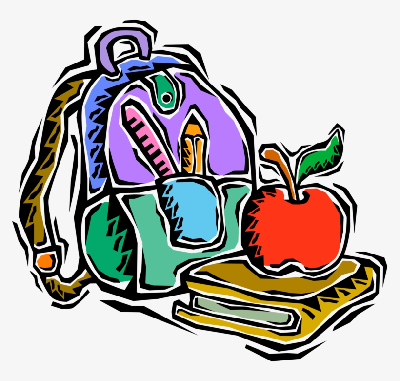 Vector Illustration Of Student Knapsack Or Backpack, transparent png download