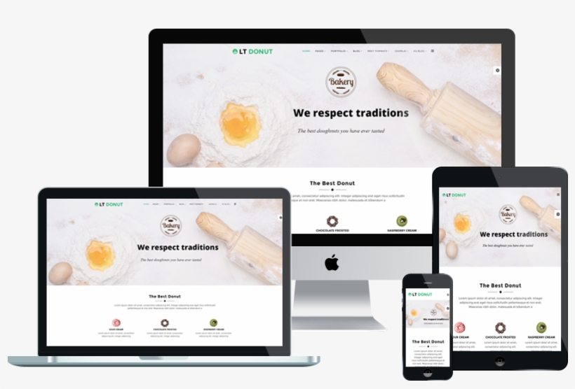 Lt Donut Free Responsive Bread Store / Donuts Joomla - Wordpress Free Cake, transparent png download
