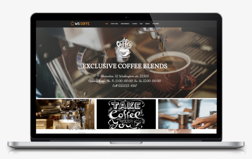 Ws Coffee Laptop - Theme Wordpress Cafe Free, transparent png download