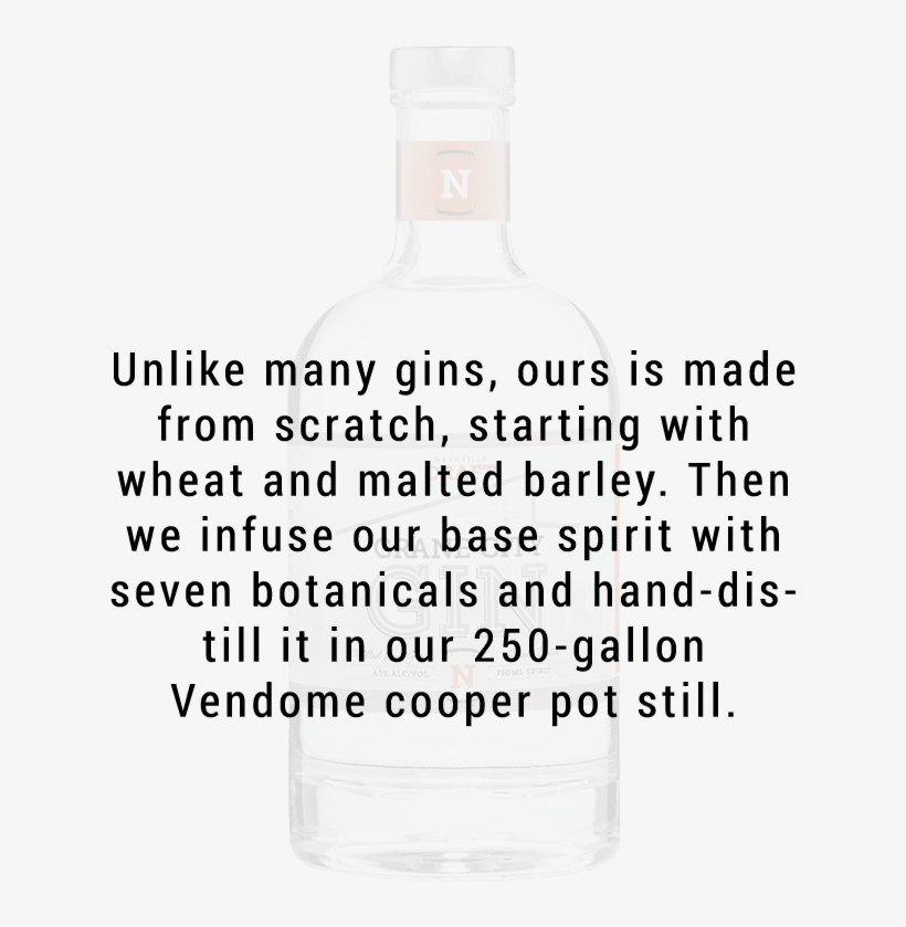 Nashville Craft Crane City Gin 750ml - Glass Bottle, transparent png download