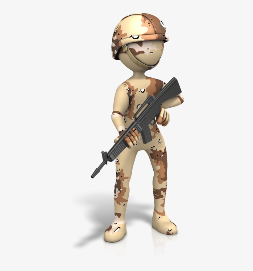 Military Figure Desert Camo Gun 800 Clr 11558 - Assault Rifle, transparent png download