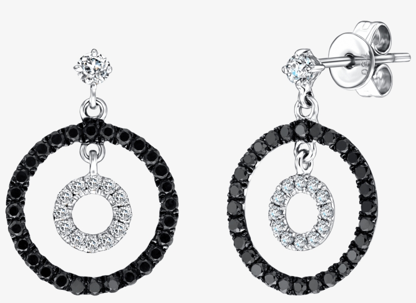 Double Hoop Earrings Pave Set In - Earrings, transparent png download