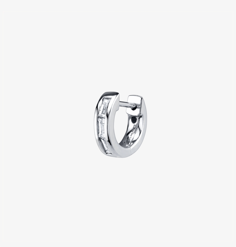 Small Diamond Baguette Hoop Earring - Engagement Ring, transparent png download