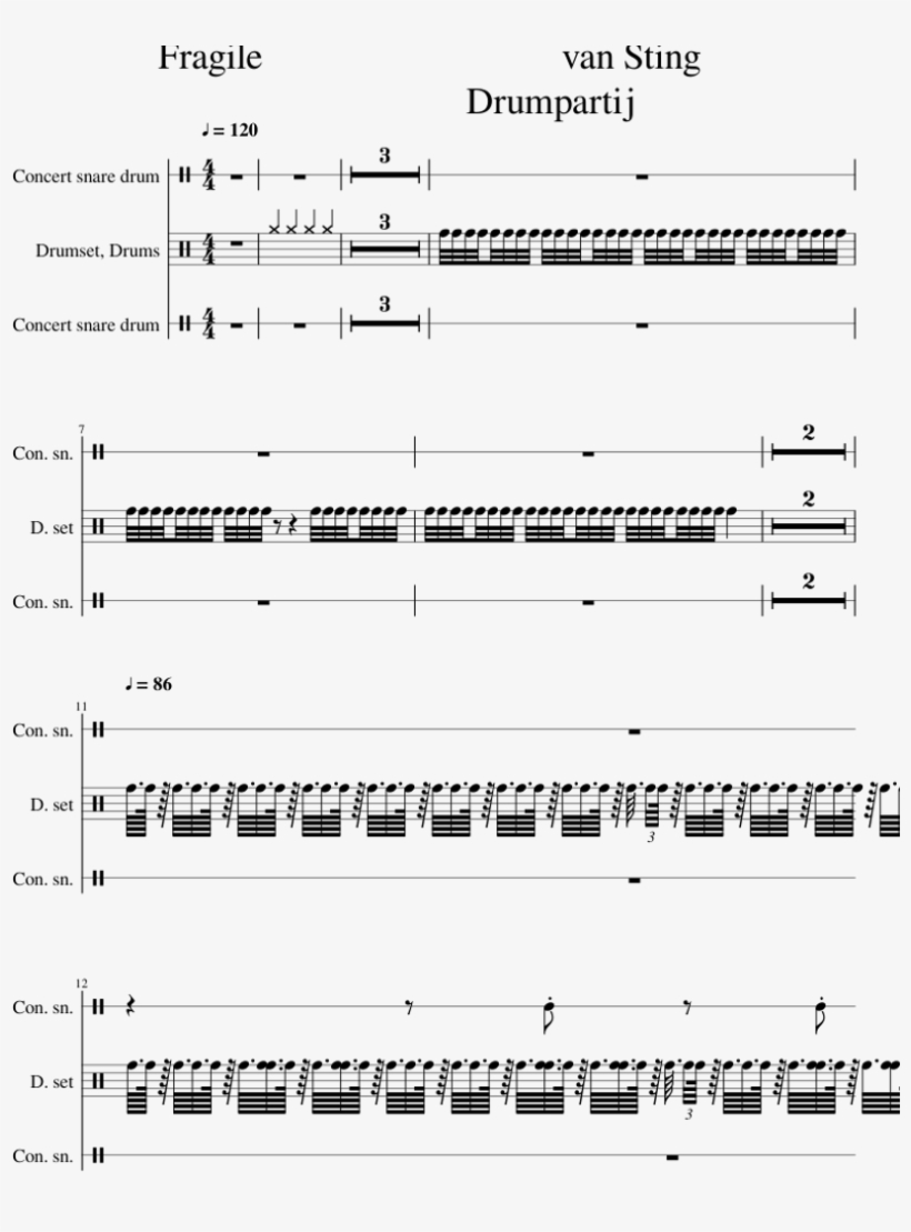 Fragile Van Sting Drumpartij - Document, transparent png download