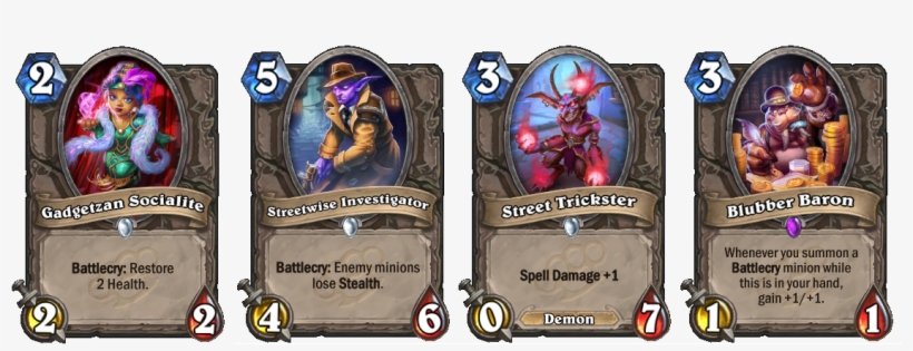 In Gadgetzan Socialite We Have One Of Those Cards That - Hearthstone Demon Cards, transparent png download