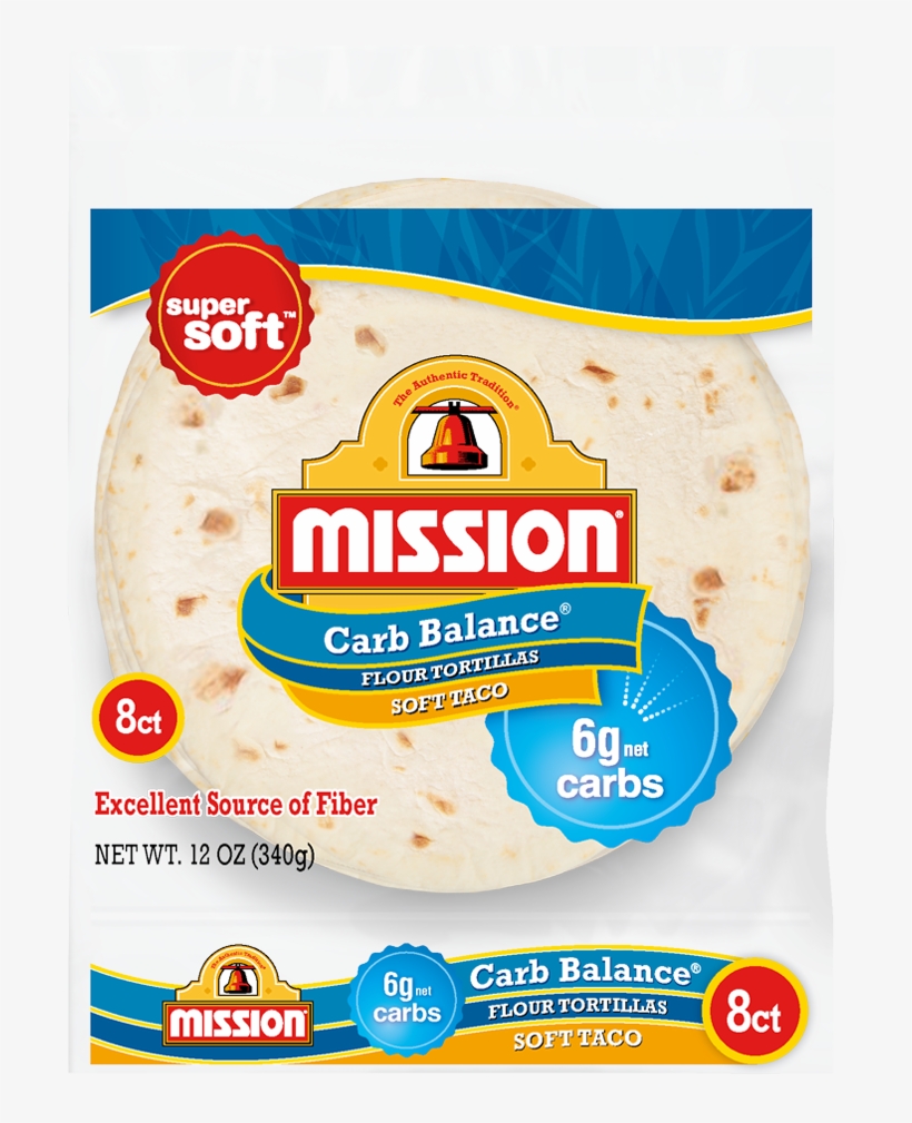 Carb Balance Soft Taco Flour Tortillas - Mission Carb Balance Tortillas, transparent png download