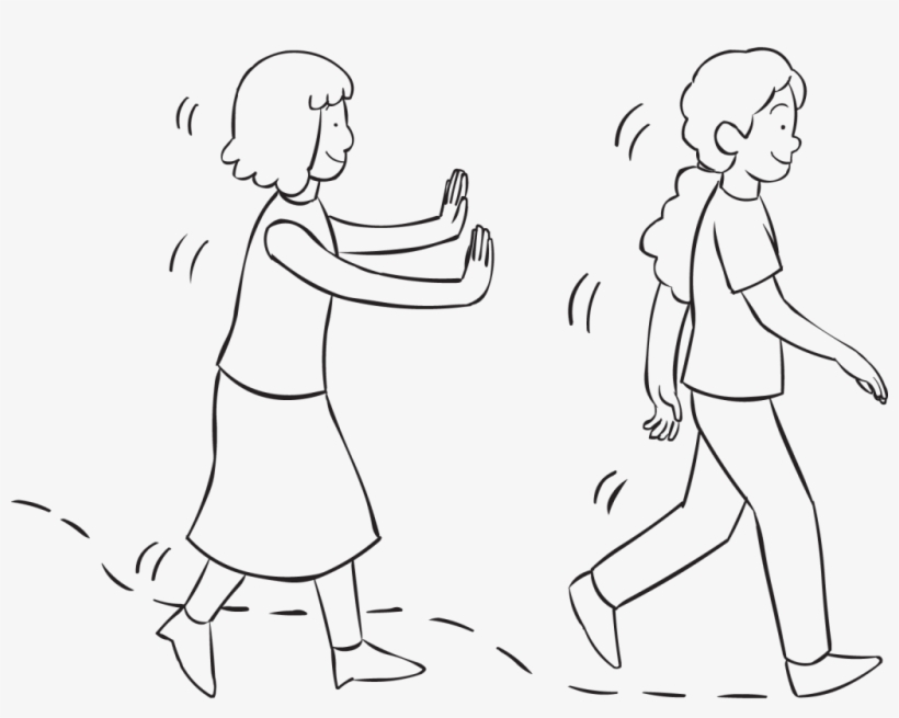 Back One Woman Spotting Behind Another Woman As Part - Line Art, transparent png download