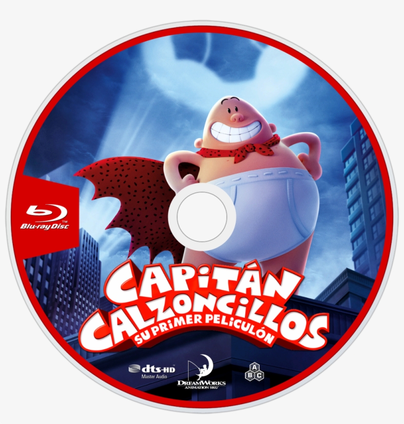 Captain Underpants Bluray Disc Image - Captain Underpants Dvd Cover, transparent png download