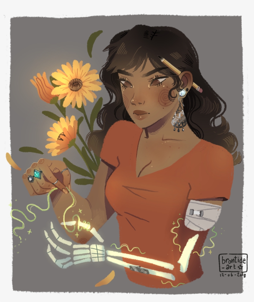 A Necromancer Mage Who Lost Her Arm In A Motorcycle - Cartoon, transparent png download