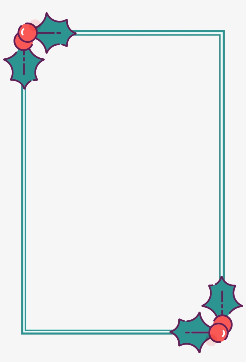 Asymmetric Holly With Berries Border, transparent png download