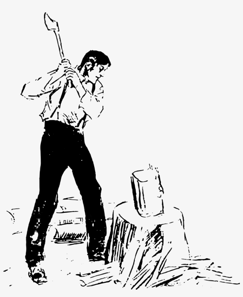 Man Chopping Wood, transparent png download