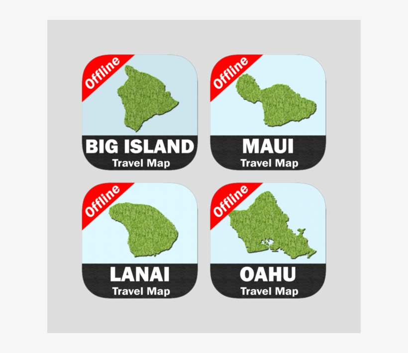 Hawaii Islands Travel Map Bundle 4 - Broccoli, transparent png download