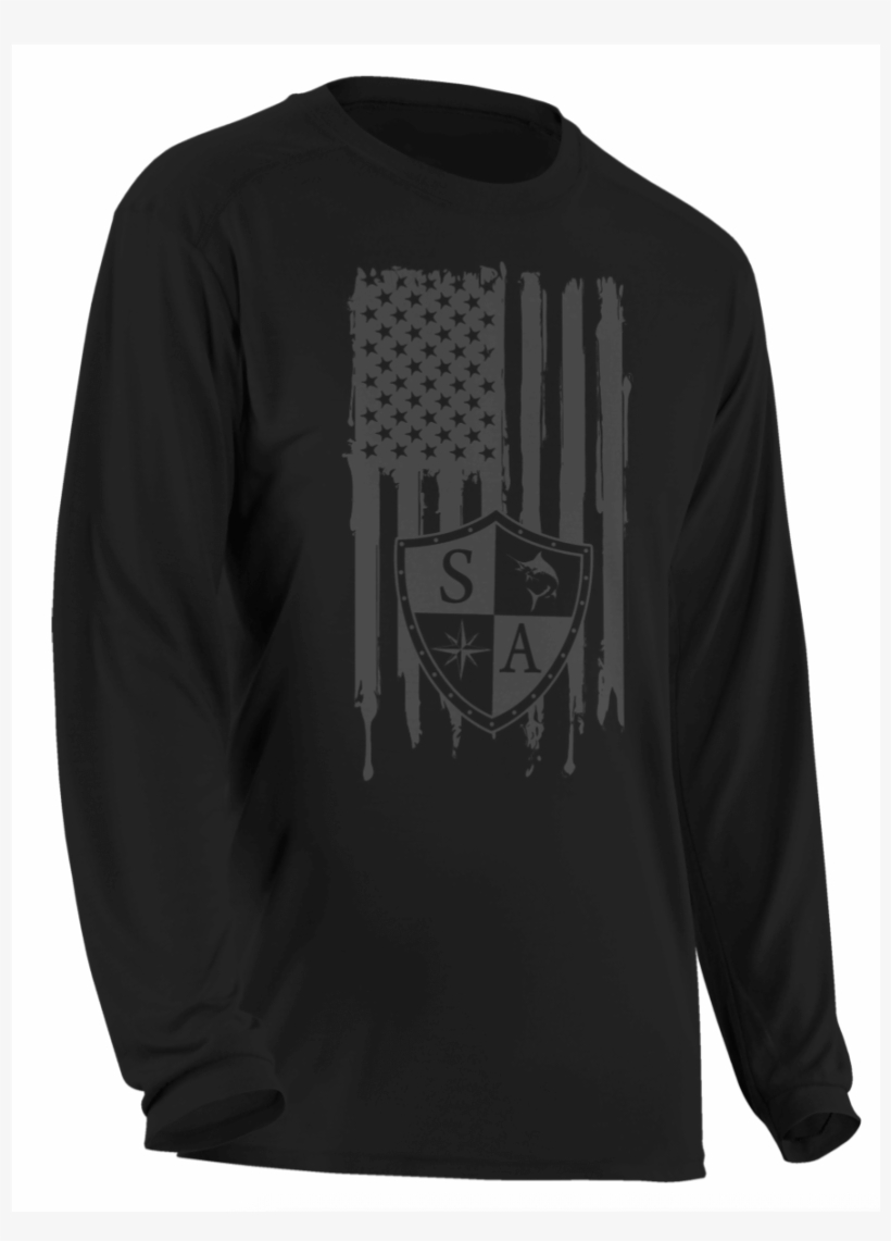 Blackout Long Sleeve Cotton - Long-sleeved T-shirt, transparent png download