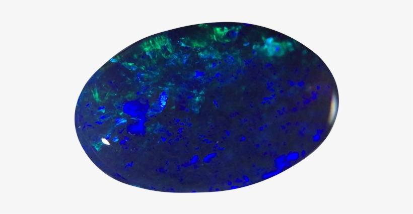 Oval Shaped Blue Opal With Green Accents - Opal, transparent png download