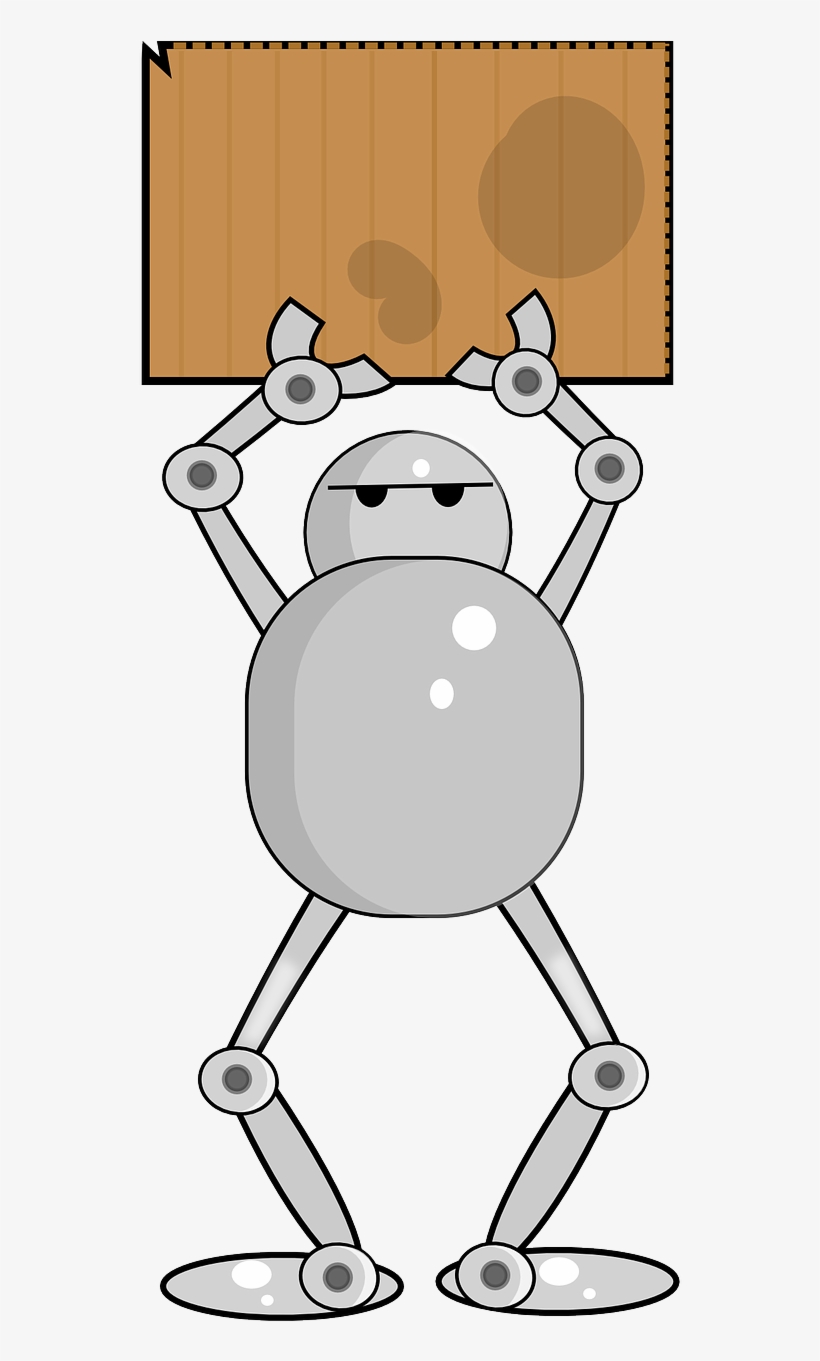 Robot Carrying A Sign, transparent png download
